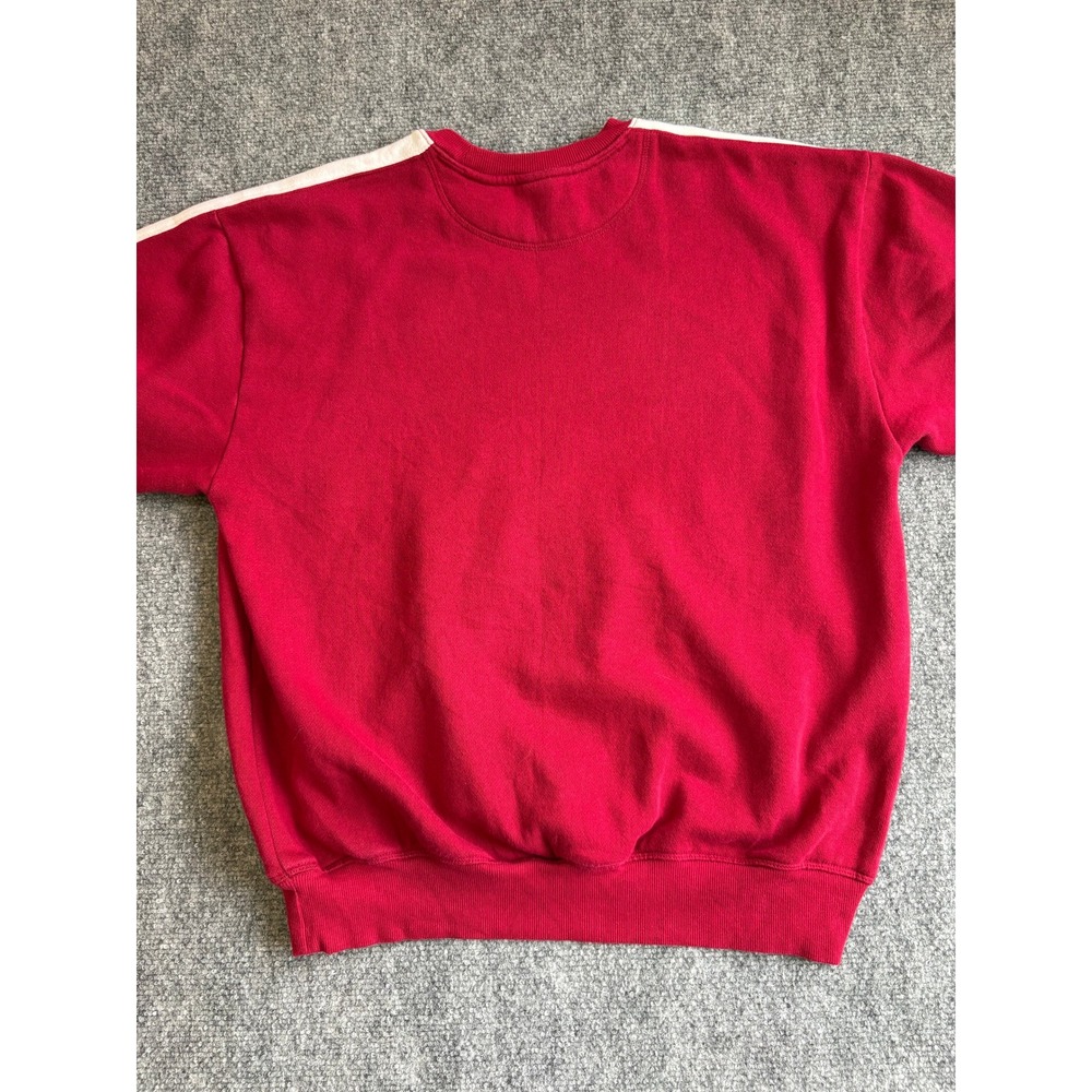 Victoria's Secret PINK Red Sweatshirt White Stripe Heart Patch Small - Picture 14 of 15